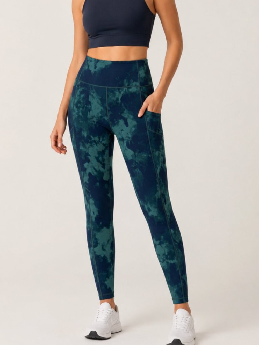 Victoria's Secret High-Rise Tie Dye Leggings Full Length Green Blueish Size 12